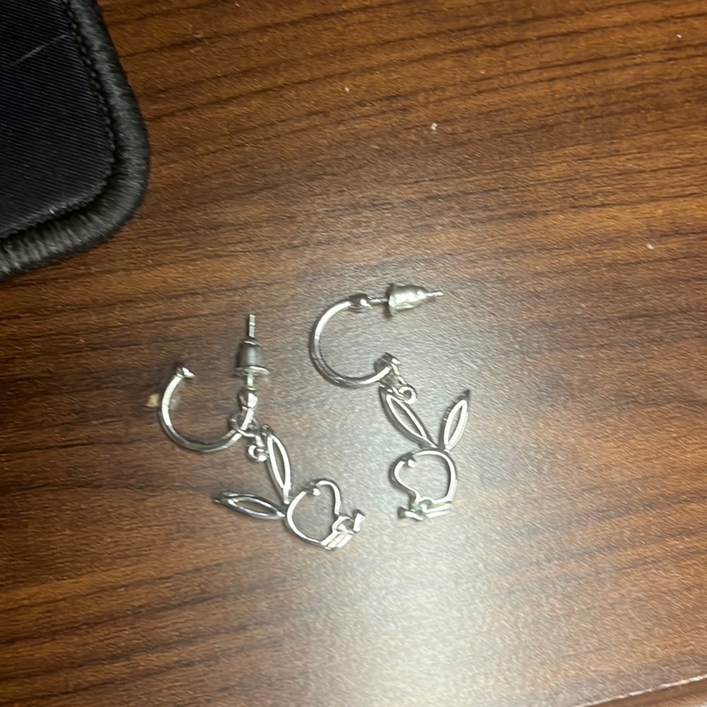 Playboy silver hoops